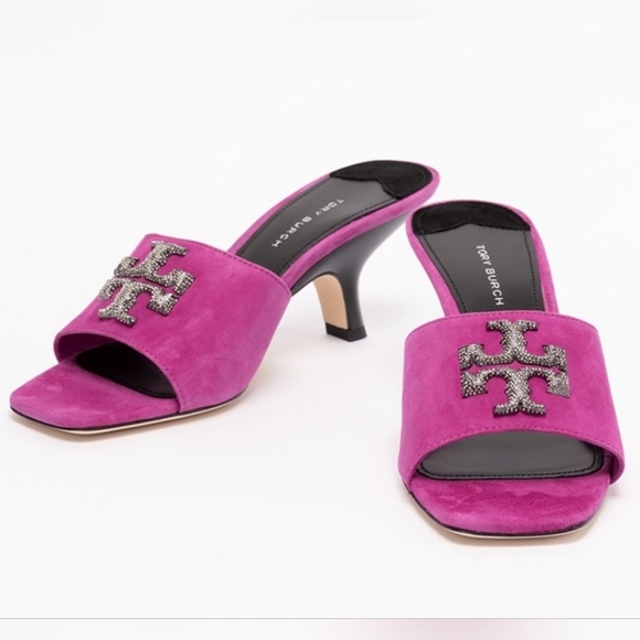 Tory Burch Shoes - Tory Burch ✨️NWT✨️ Eleanor Pave Mule Sandals Size 6 US - Fuschia w/ Crystal Logo